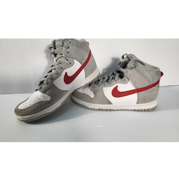 Nike Dunk High Athletic Club Gray Red White Sneakers Shoes | Size: Unknown - Picture 8 of 11